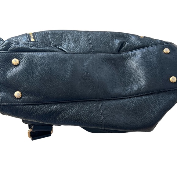 B. Makowsky Black Genuine Leather Bag with Gold Hardware. - Picture 10 of 14